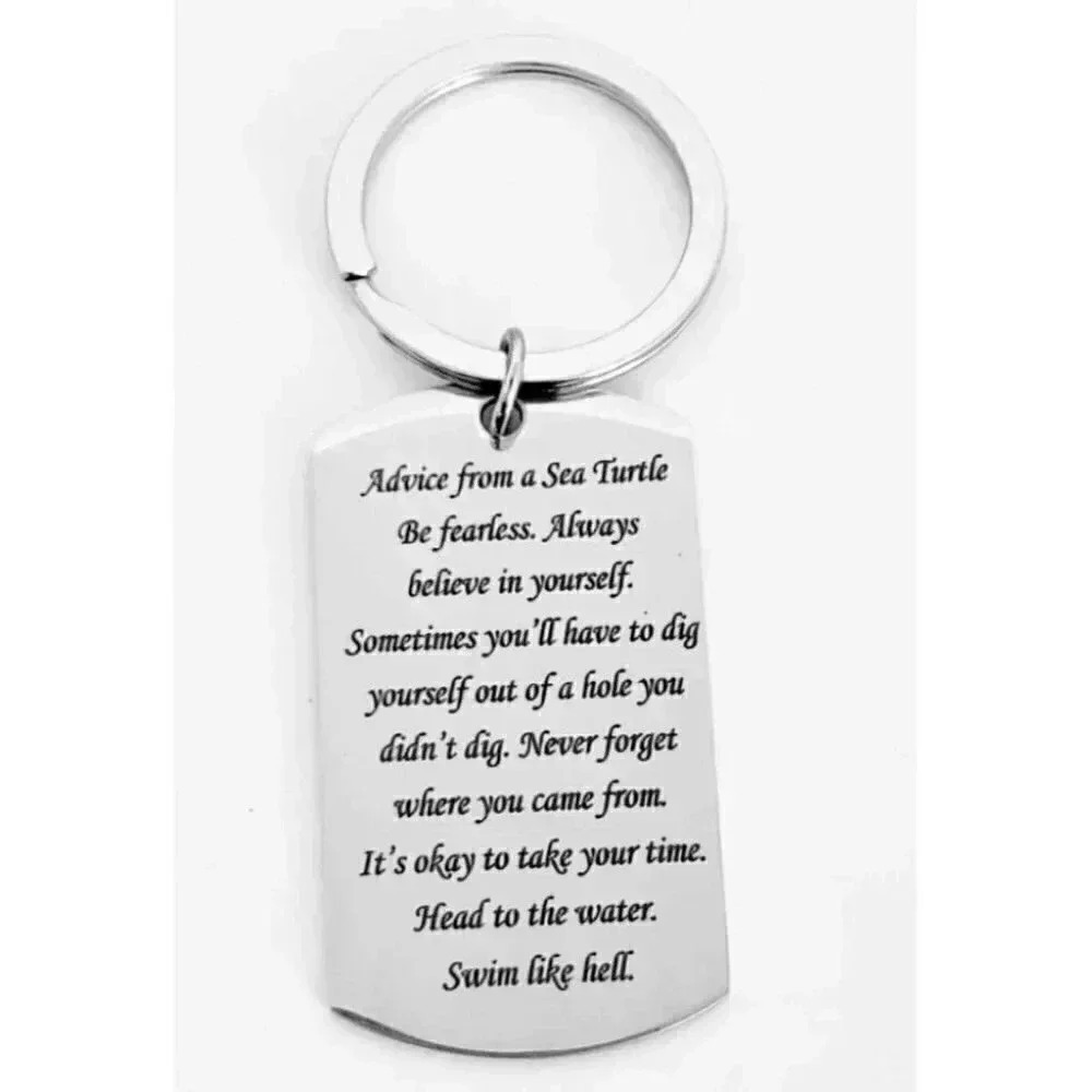 Be like Turtle Inspirition Quote Keychain